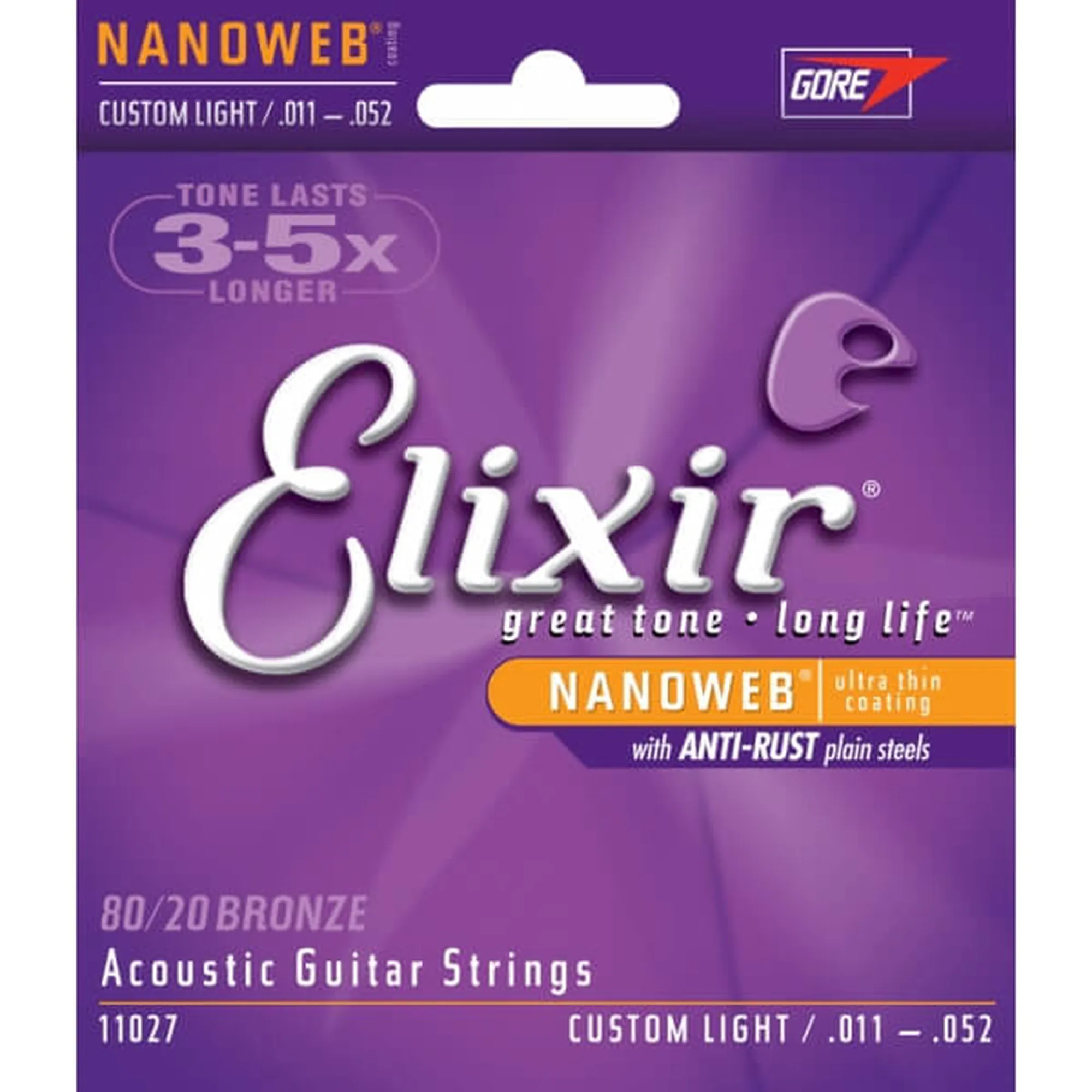 Elixir 11027 Nanoweb 80/20 Custom Light