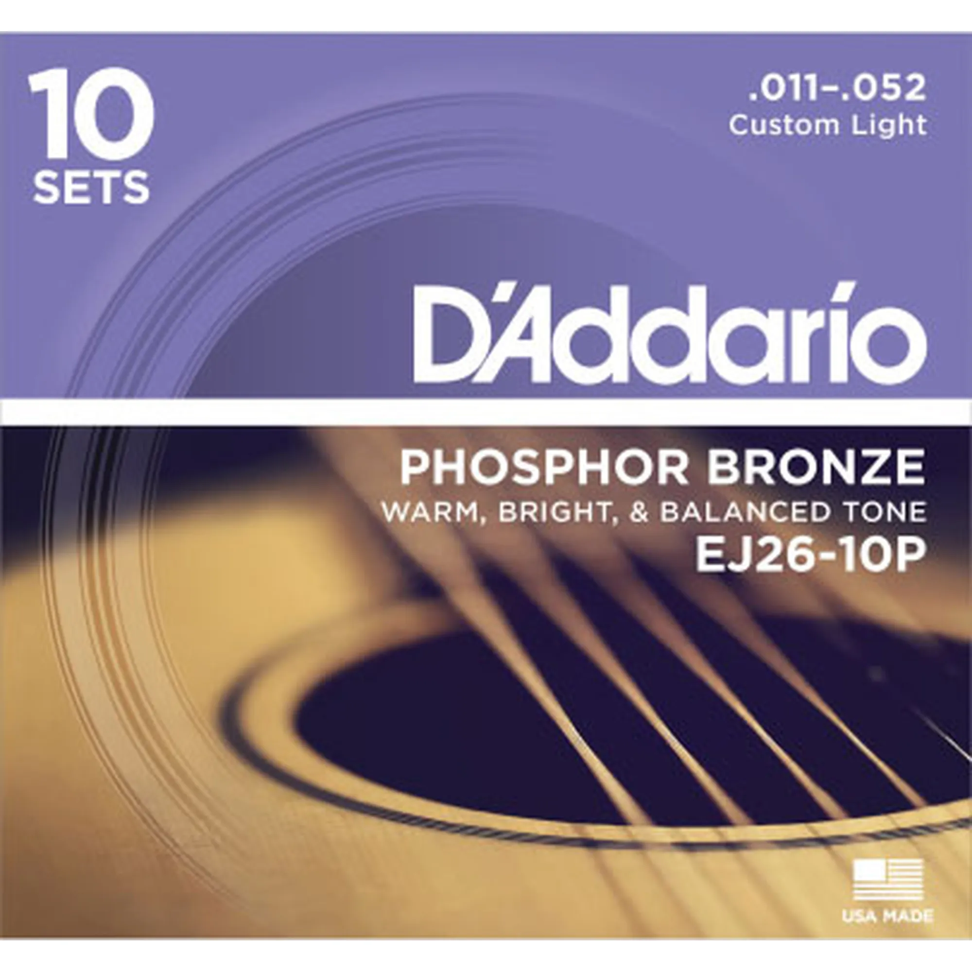 D´Addario EJ26-10P Phosphor Bronze Custom Light