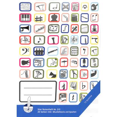 Vorderes Coverbild Notenheft A4 hoch (Eindruck Star Musiklehre)