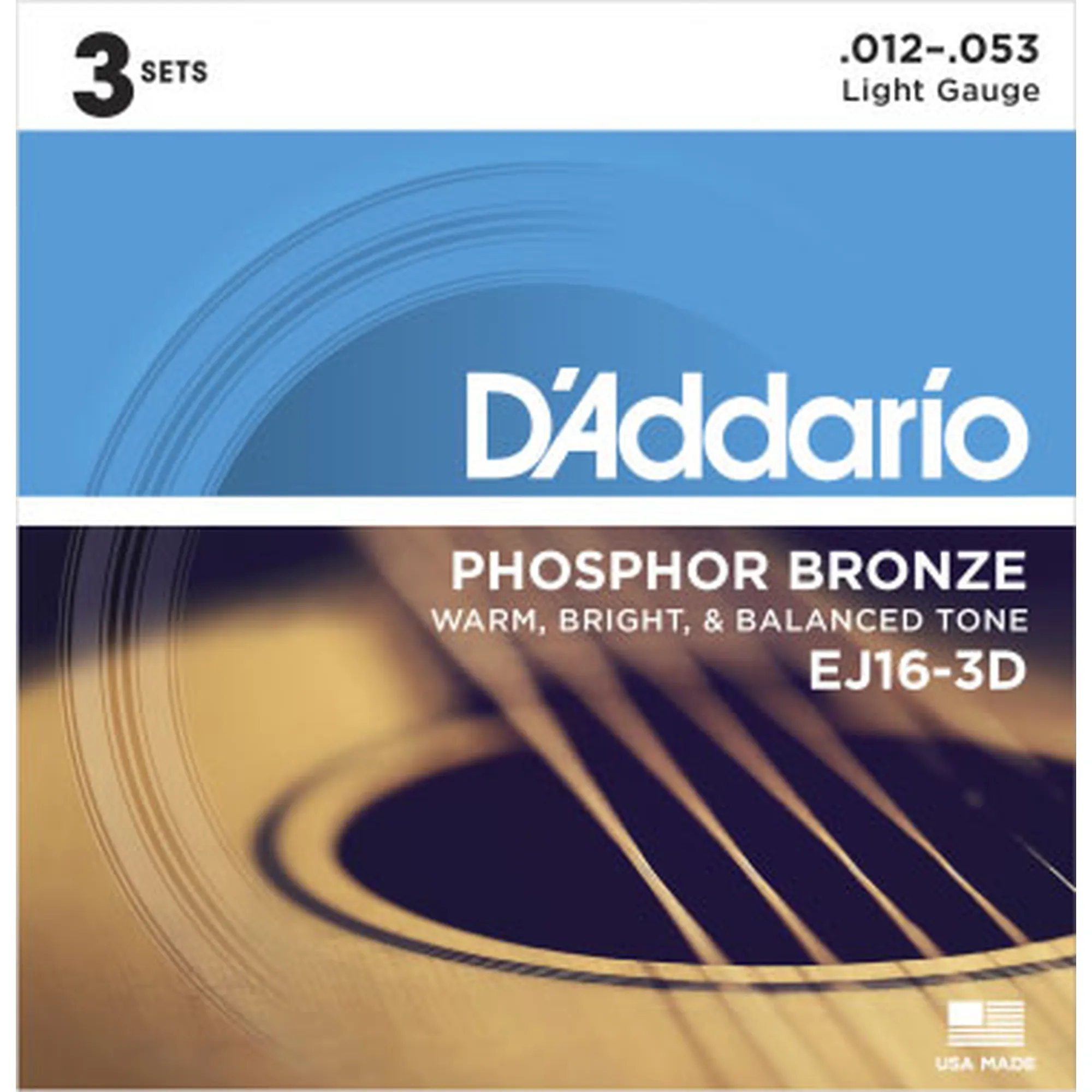 D´Addario EJ16-3D Phosphor Bronze Light