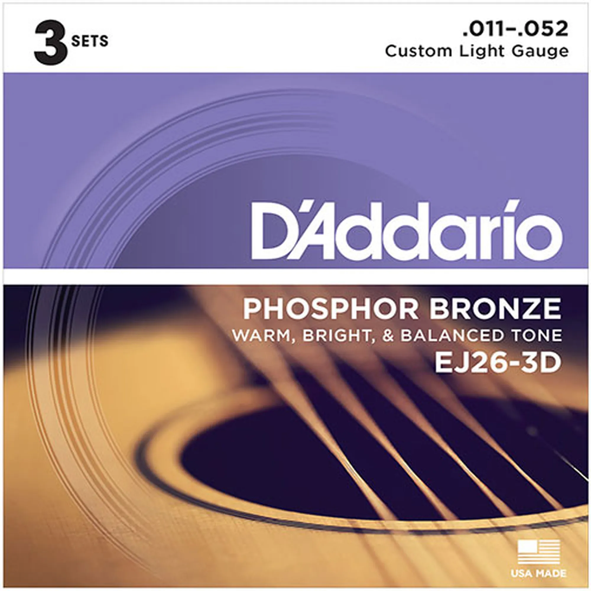 D´Addario EJ26-3D Phosphor Bronze Custom Light