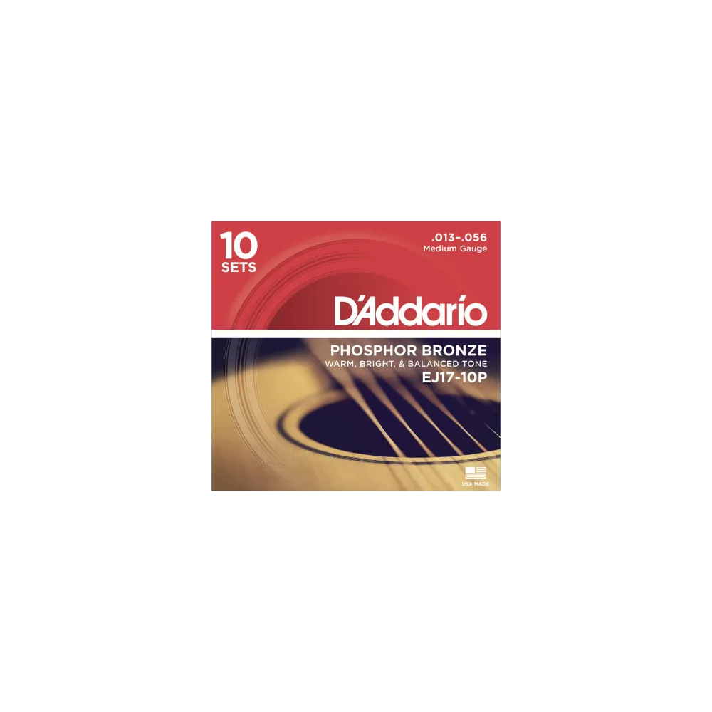 D´Addario EJ17-10P Phosphor Bronze Medium