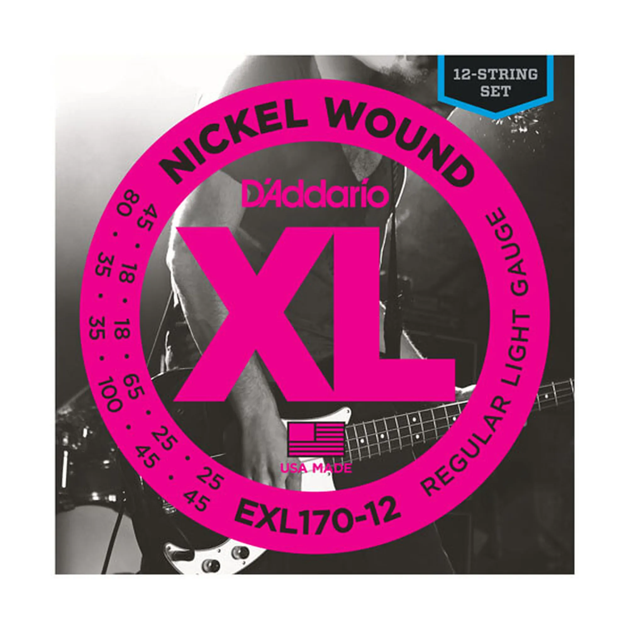 D´Addario EXL170-12 12-String/Long Scale/Light