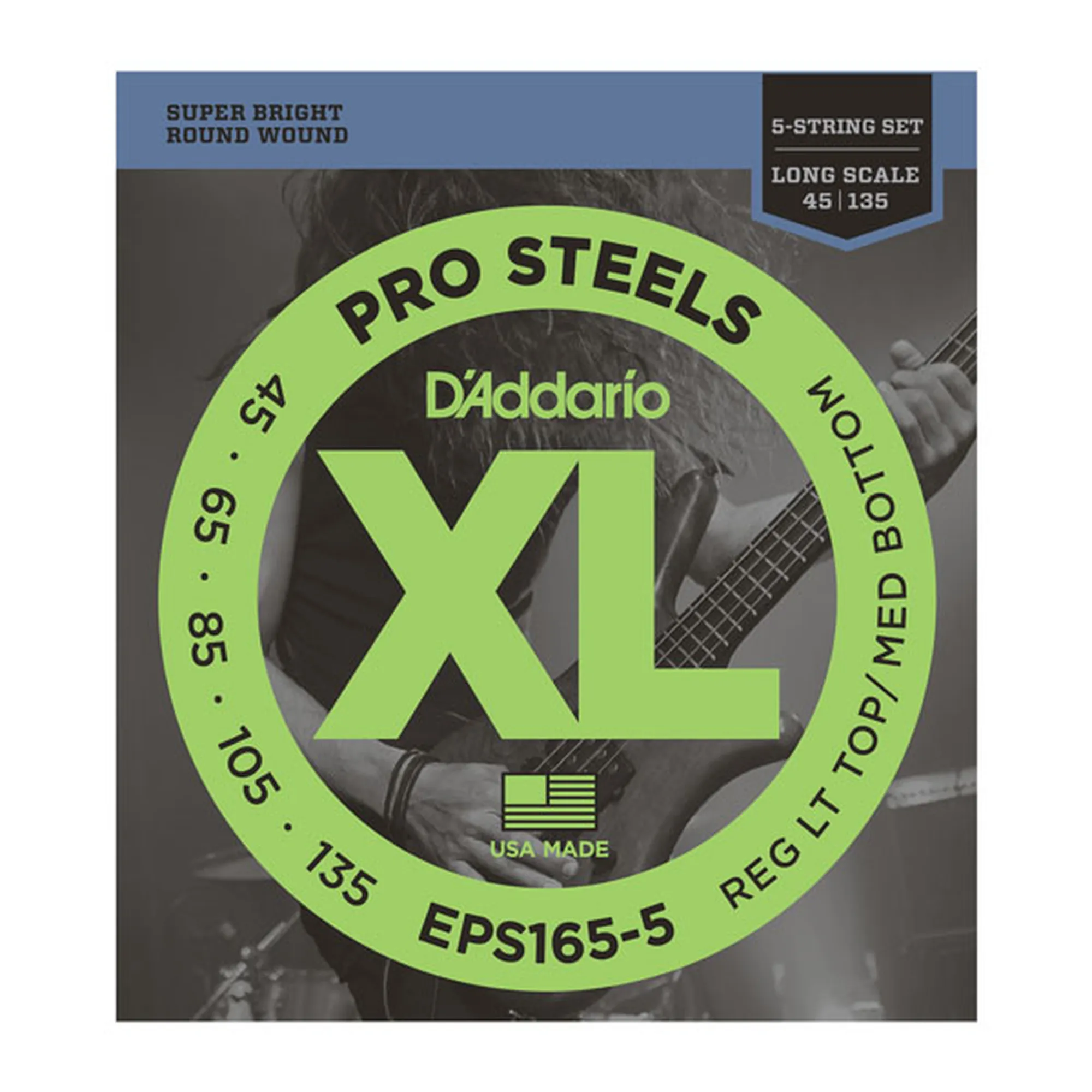 D´Addario EPS165-5 Pro Steels 5-String/Long/Lt-Med