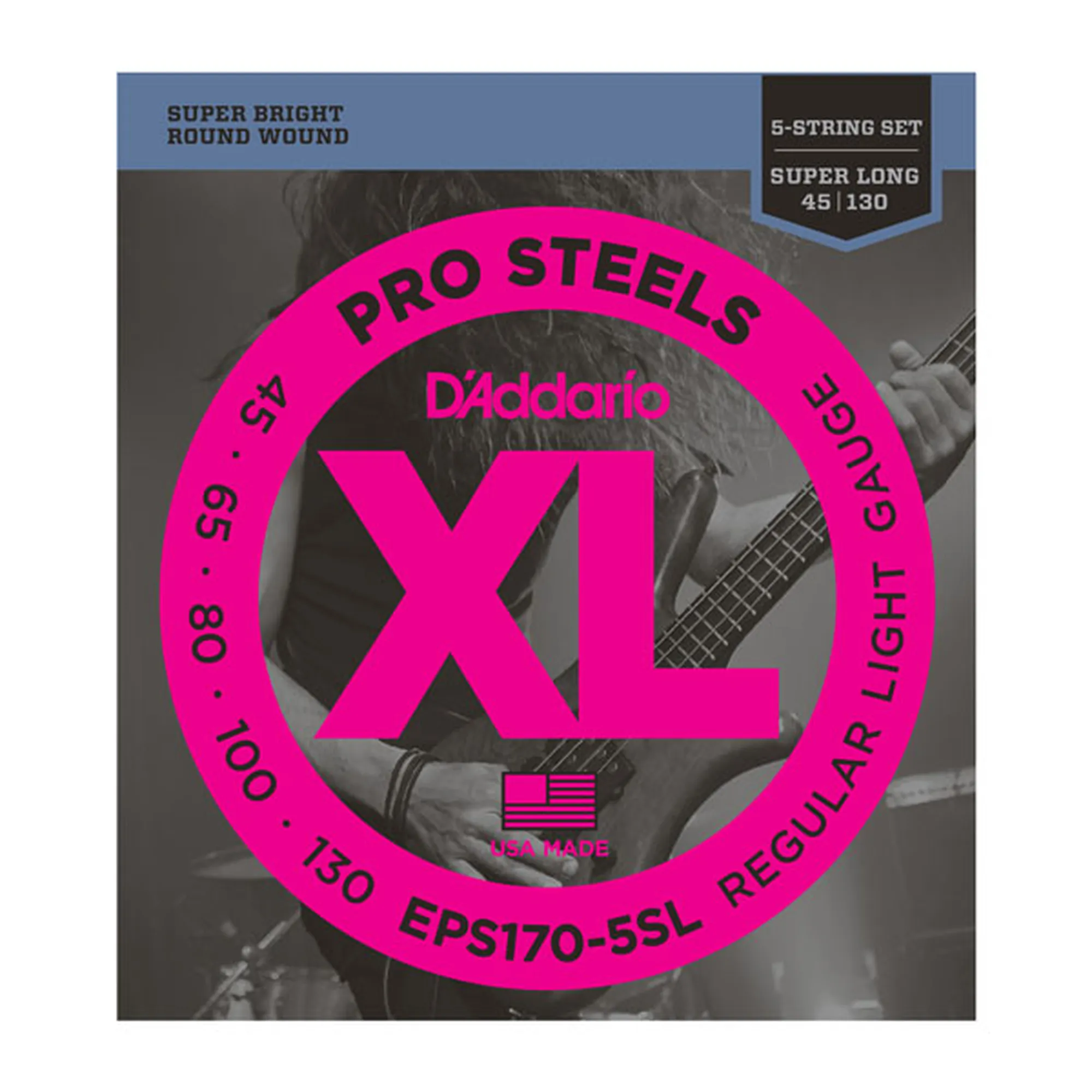 D´Addario EPS170-5SL Pro Steels 5-String/Super Long/Light