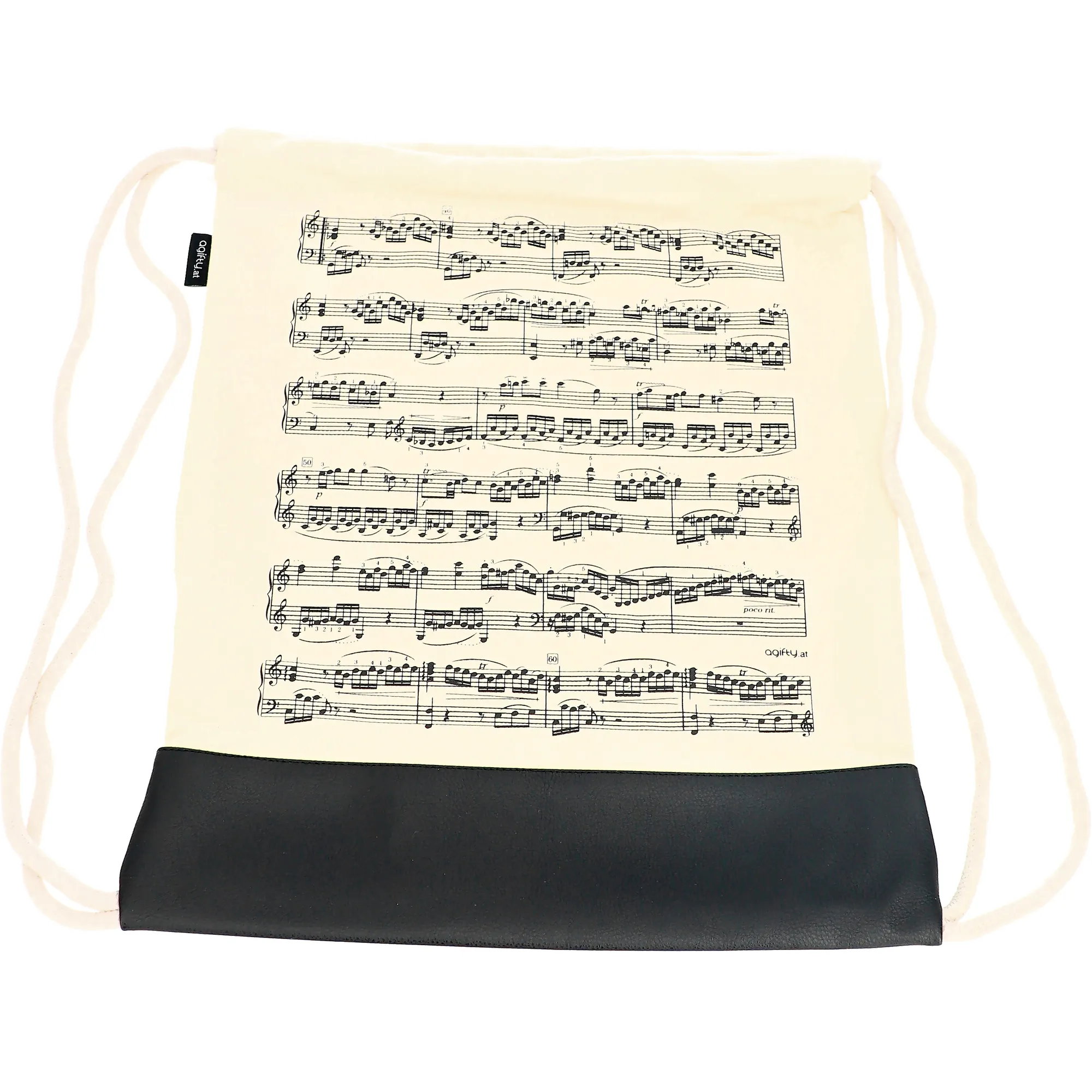 Vorderes Coverbild Turnbeutel Notenzeilen