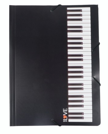 Vorderes Coverbild Gummizugmappe Tastatur Din A4