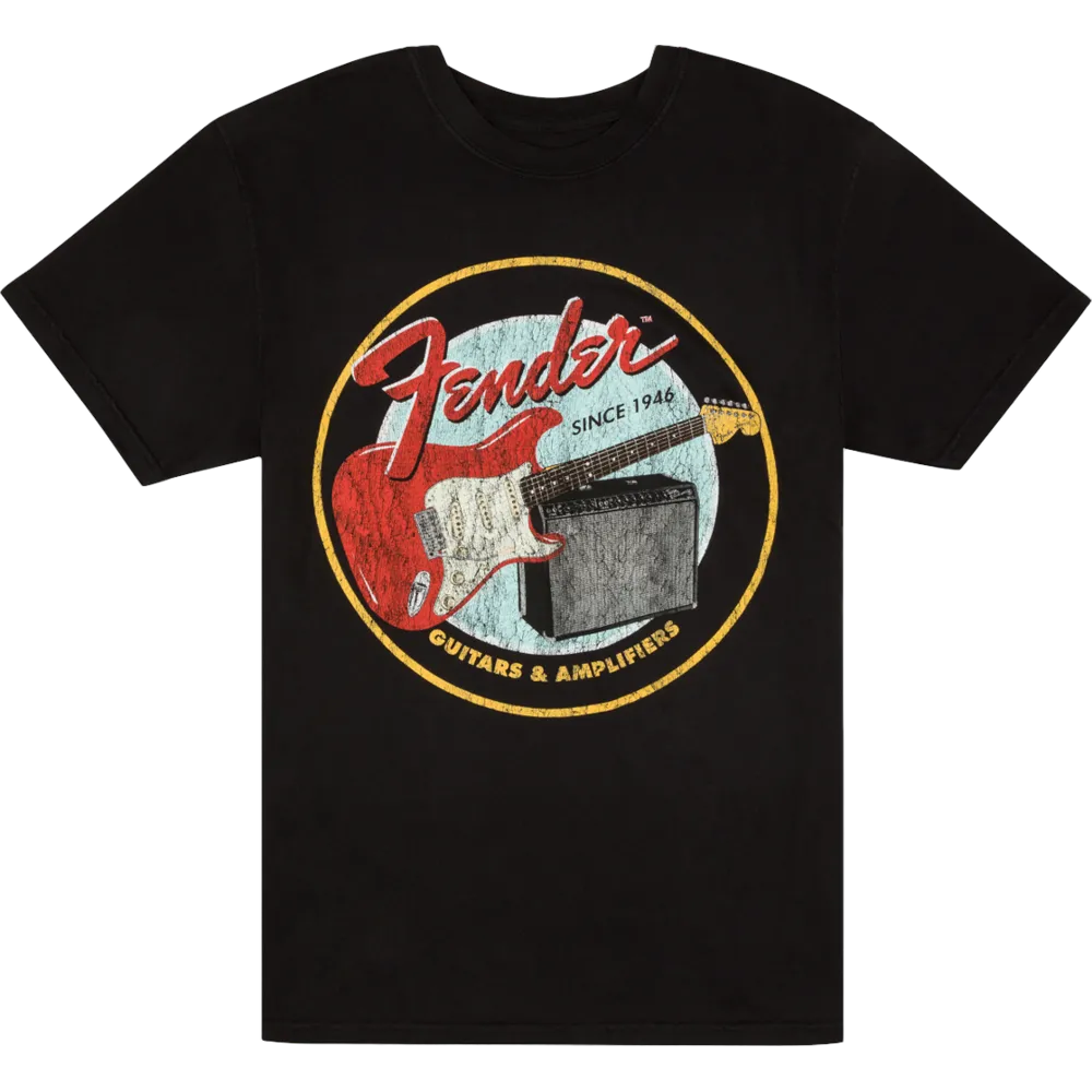 Vorderes Coverbild Fender T-Shirt 1946 Guitars & Amplifiers Black XL