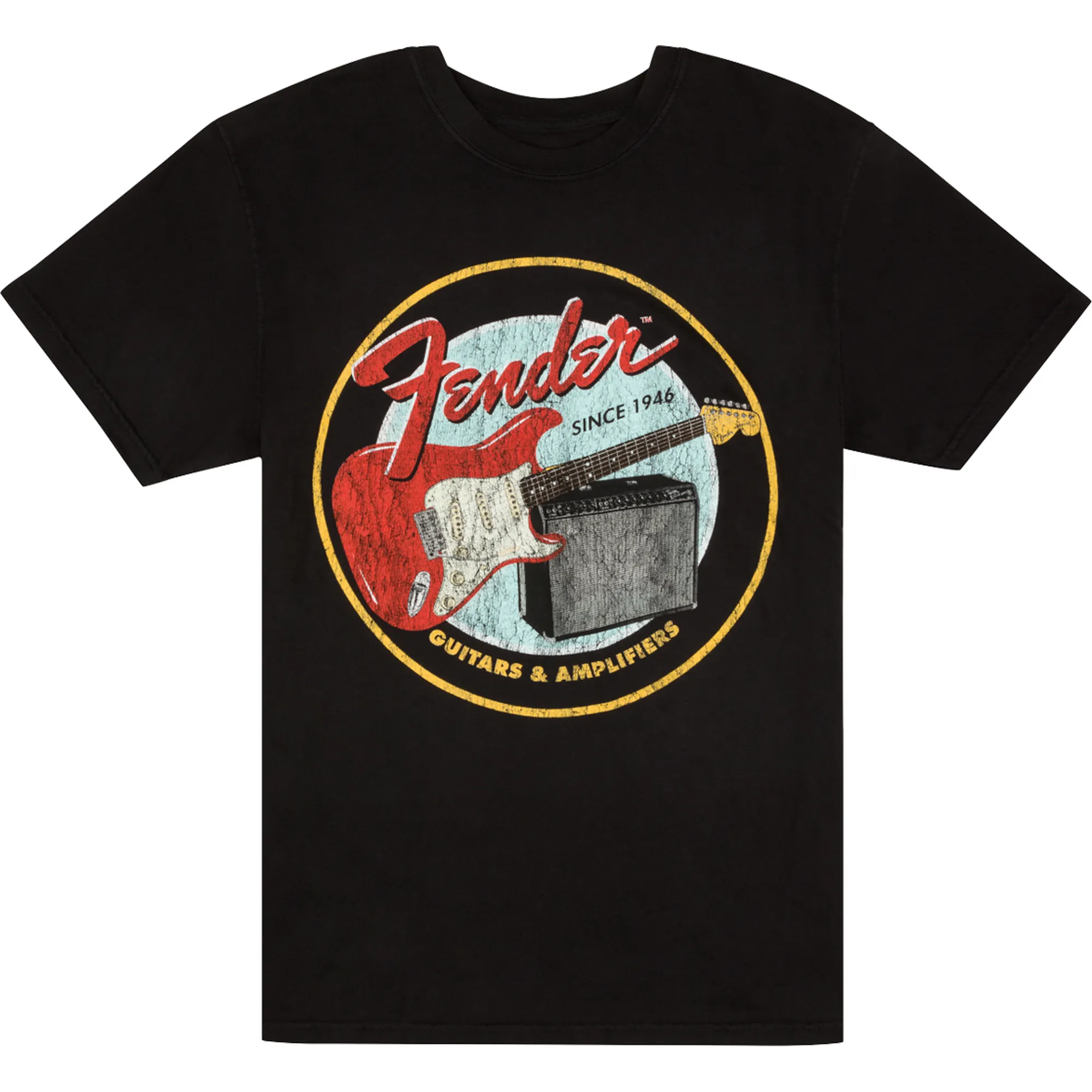 Vorderes Coverbild Fender T-Shirt 1946 Guitars & Amplifiers Black M