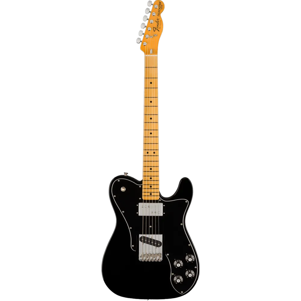 Vorderes Coverbild Fender AVII 77 LTD CSTM Tele MN BLK - SHOWROOM