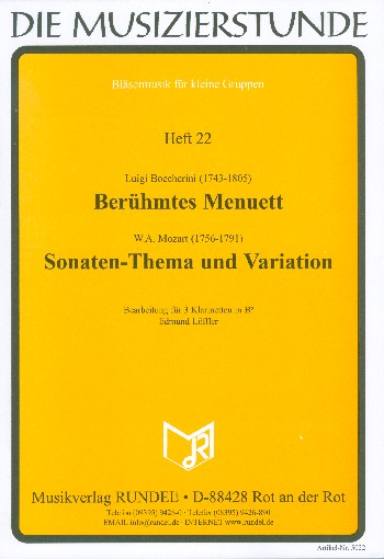 Berühmtes Menuett (Boccherini)  und Sonaten-Thema und Variation (Mozart)