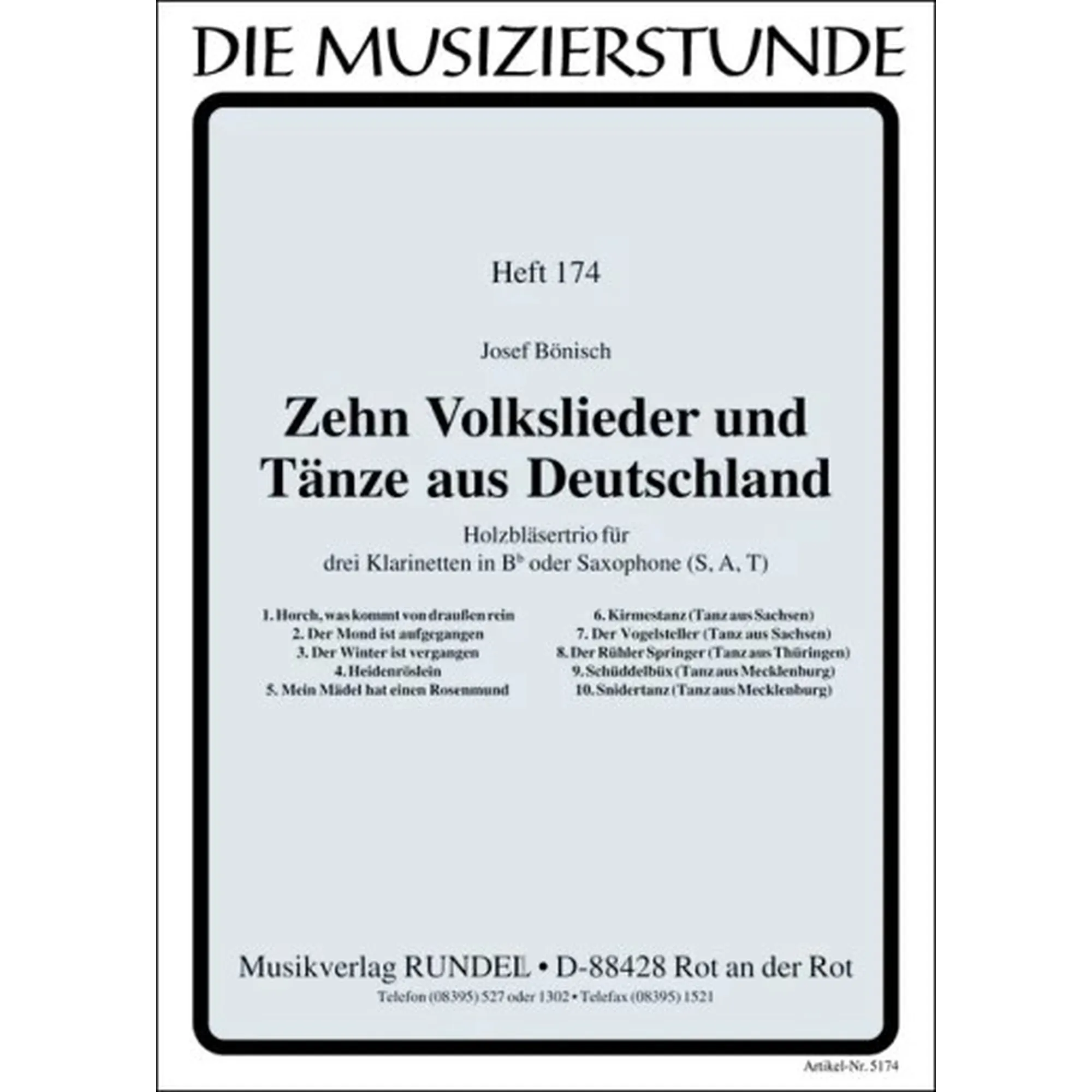 Zehn Volkslieder und Tänze aus Deutschland