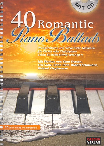 Vorderes Coverbild 40 romantic Piano Ballads (+CD)