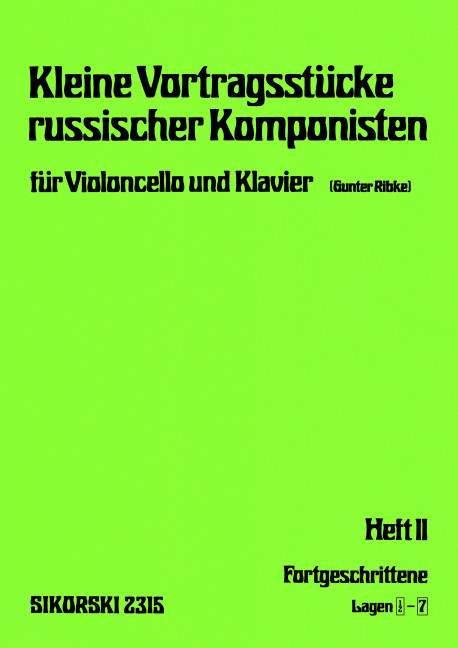 Vorderes Coverbild Kleine Vortragsstücke russischer Komponisten Band 2