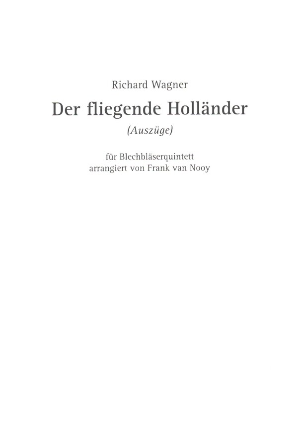 Vorderes Coverbild Der fliegende Holländer (Auszüge)