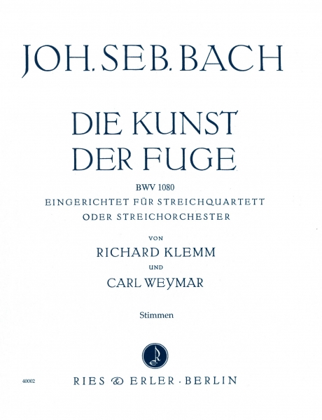 Vorderes Coverbild Die Kunst der Fuge BWV 1080