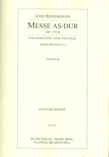 Vorderes Coverbild Messe As-Dur op.172b