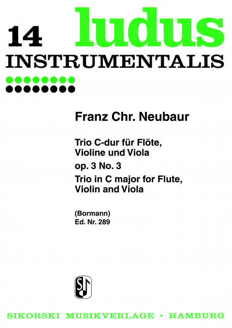 Vorderes Coverbild Trio C-Dur op.3,3: für Flöte, Violine und Viola