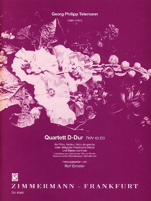 Vorderes Coverbild Quartett D-Dur TWV43:D3