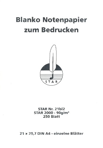 Vorderes Coverbild Notenpapier blanko zum Bedrucken Din A4 90 g/m 250 Blatt