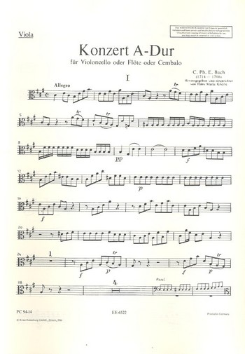 Vorderes Coverbild Konzert A-Dur