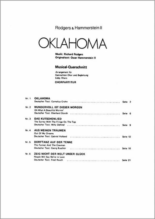Vorderes Coverbild Oklahoma Musicalquerschnitt