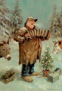 Vorderes Coverbild Postkarte mit Umschlag Stille Nacht