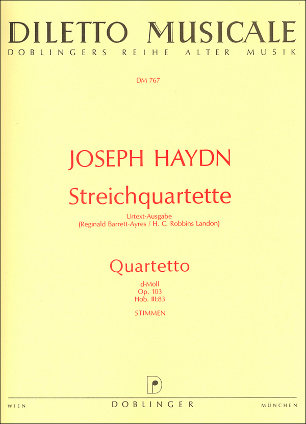 Vorderes Coverbild Streichquartett B-Dur op.103 Hob.III:83