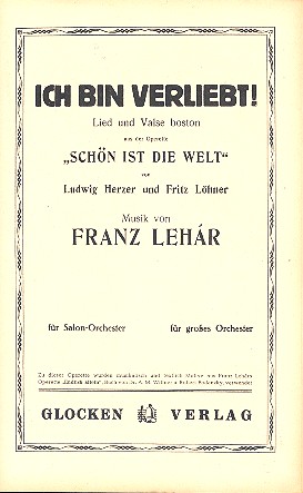 Vorderes Coverbild Ich bin verliebt Lied und Valse-Boston