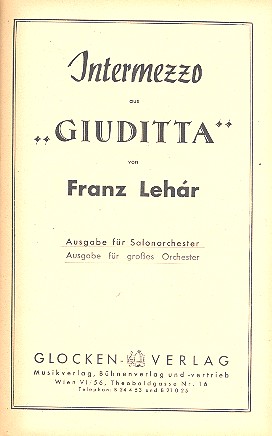 Vorderes Coverbild Intermezzo aus "Giuditta"