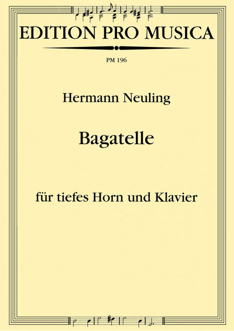 Vorderes Coverbild Bagatelle