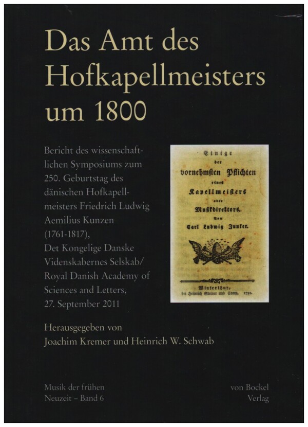 Vorderes Coverbild Das Amt des Hofkapellmeisters um 1800