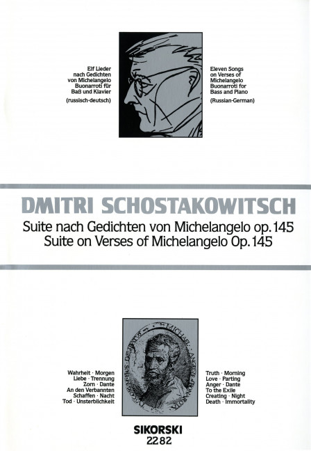 Vorderes Coverbild Suite nach Gedichten von Michelangelo Buonarroti op.145
