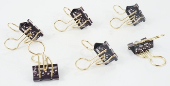 Vorderes Coverbild Vielzweckklammer Achtelnote schwarz/gold 19 x 40 mm