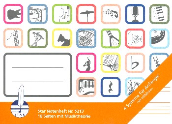 Vorderes Coverbild Notenheft mit Hilfslinien DIN A5 quer