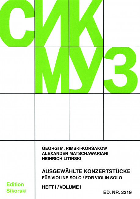 Vorderes Coverbild Ausgewählte Konzertstücke Band 1