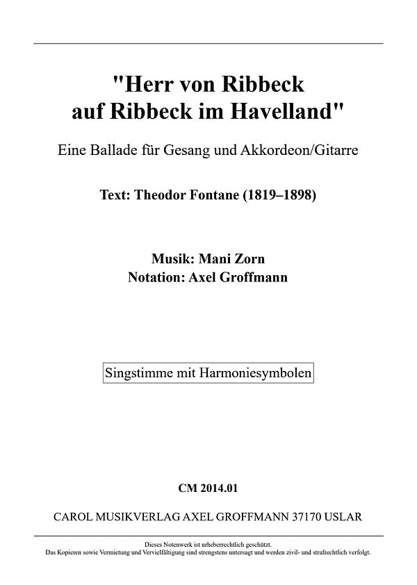 Vorderes Coverbild Herr von Ribbeck auf Ribbeck im Havelland