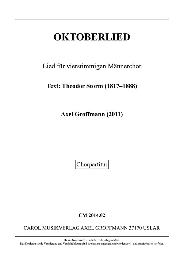 Vorderes Coverbild Oktoberlied