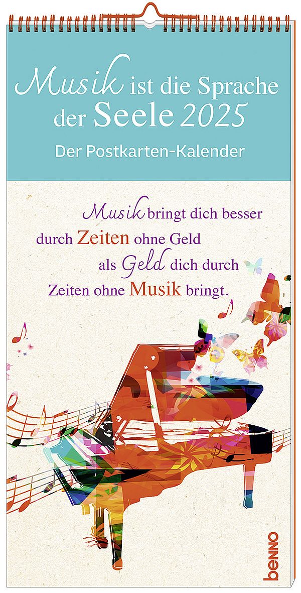 Vorderes Coverbild Kalender Musik ist die Sprache der Seele 2025