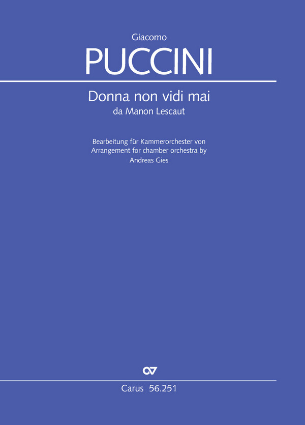Vorderes Coverbild Donna non vidi mai da 'Manon Lescaut'