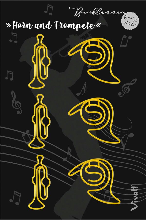 Vorderes Coverbild Musikalische Ordnungshelfer - 6er Set Büroklammern