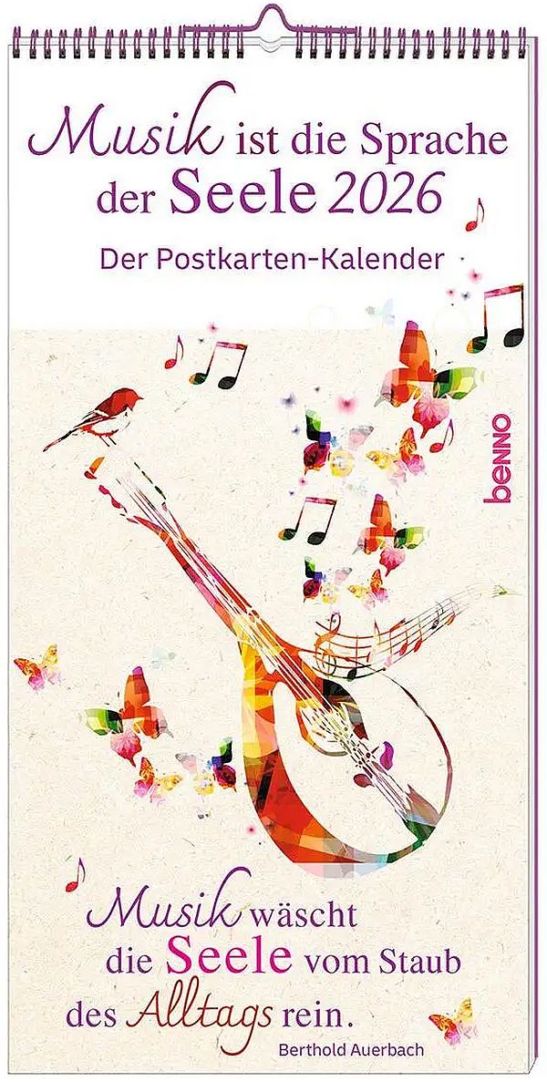 Vorderes Coverbild Kalender Musik ist die Sprache der Seele 2026