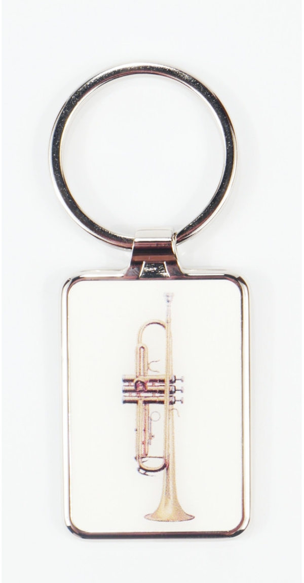 Vorderes Coverbild Schlüsselanhänger Trompete 7,5 x 3 cm Metall