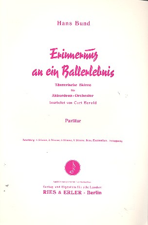 Vorderes Coverbild Erinnerung an ein Ballerlebnis