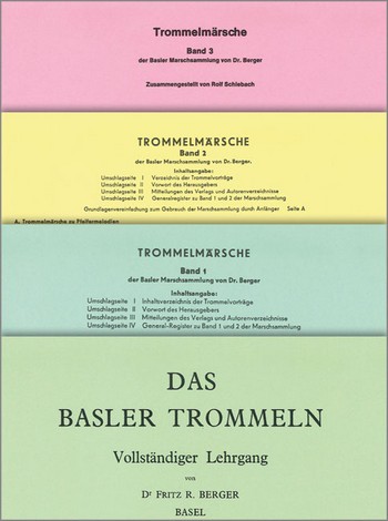Vorderes Coverbild Das Basler Trommeln - Lehrgang und Trommelmärsche Band 1-3