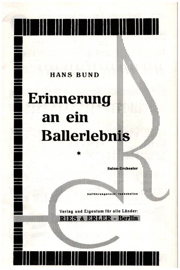 Vorderes Coverbild Erinnerung an ein Ballerlebnis