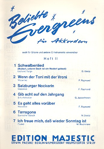 Vorderes Coverbild Beliebte Evergreens Band 2 