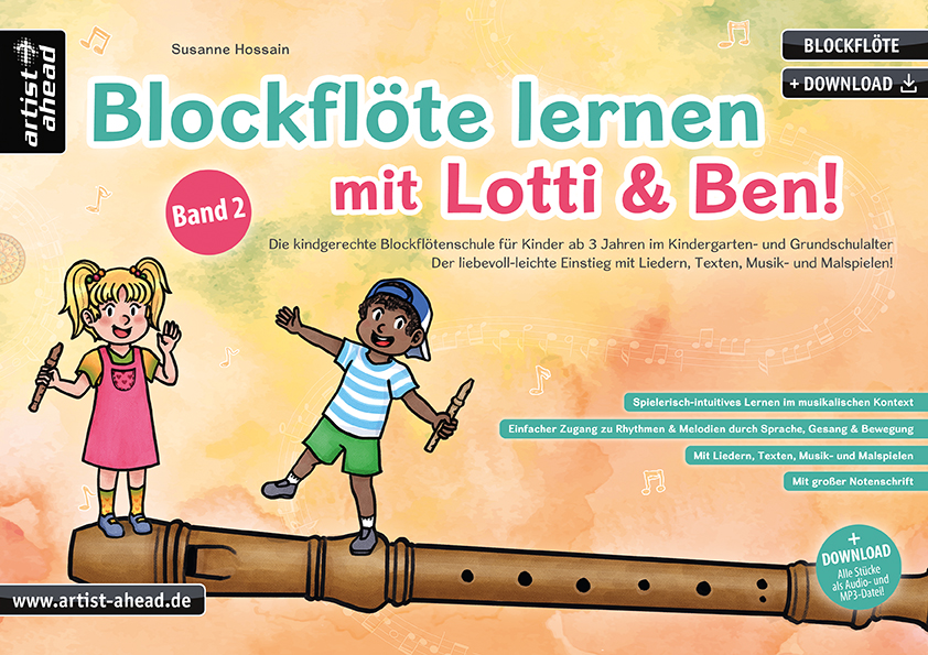 Vorderes Coverbild Blockflöte lernen mit Lotti & Ben! Band 2 (+Online Audio)