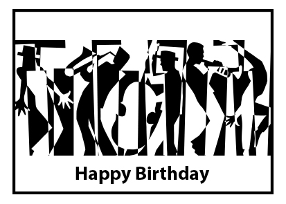 Vorderes Coverbild Jazz Happy Birthday Card