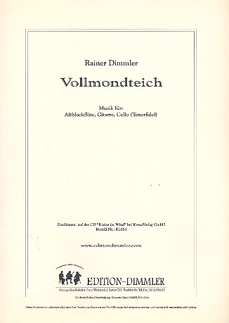 Vorderes Coverbild Vollmondteich für Altblockflöte,